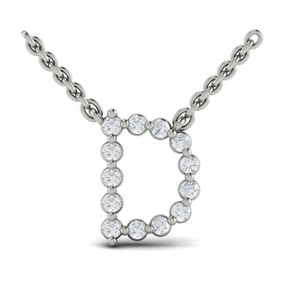 Diamond Alphabet Pendant Necklace, D