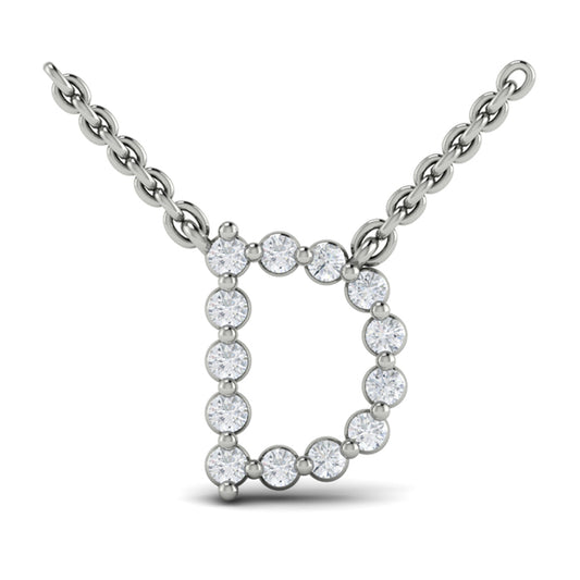 Diamond Alphabet Pendant Necklace, D