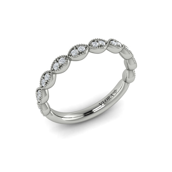 Matching Bands Wedding Band in 14K White Gold by Vlora Bridal