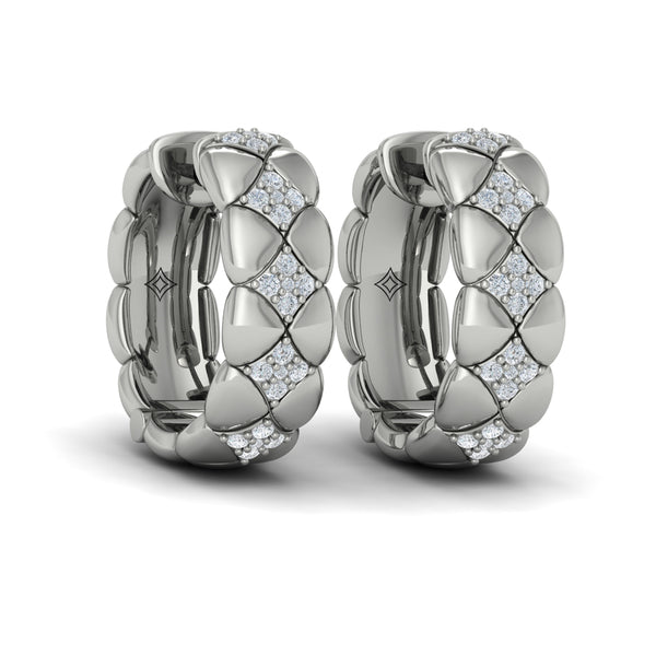 Diamond Cluster Barrel Earrings
