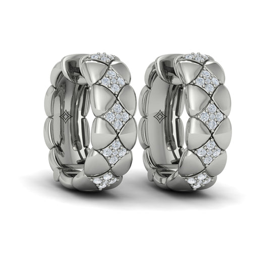 Diamond Cluster Barrel Earrings