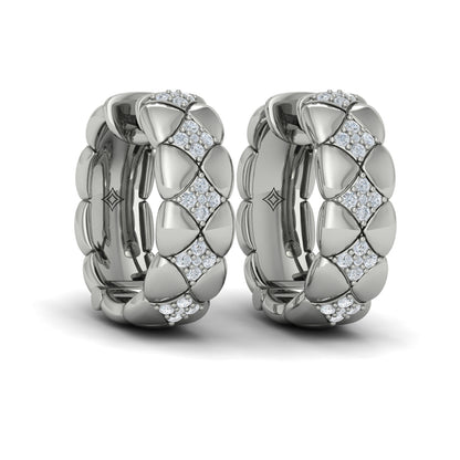 Diamond Cluster Barrel Earrings