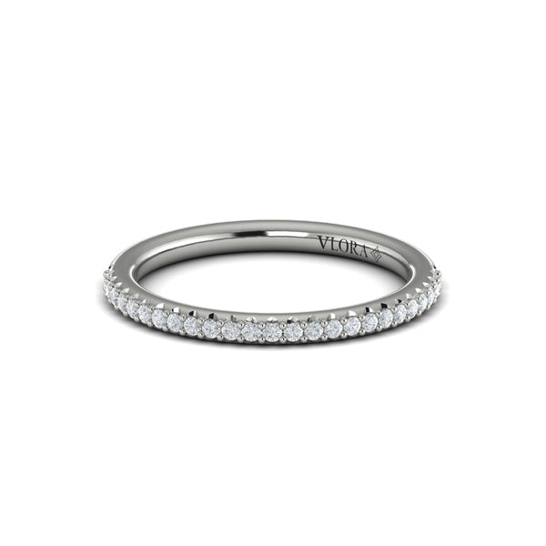 Matching Bands Wedding Band in 14K White Gold by Vlora Bridal