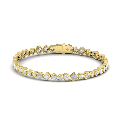 Mixed Shape Bezel Set Diamond Bracelet