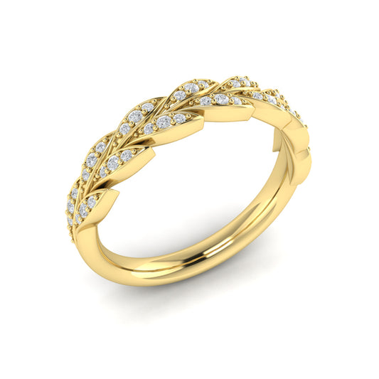 Pave Wheat Stackable Band