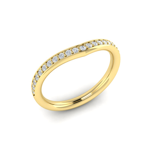 Diamond Contour Wedding Band