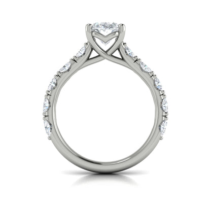 Diamond Accented Oval Engagement Ring