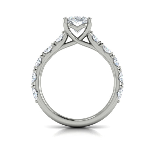 Diamond Accented Oval Engagement Ring