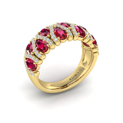 Multi Diamond and Ruby Statement Ring