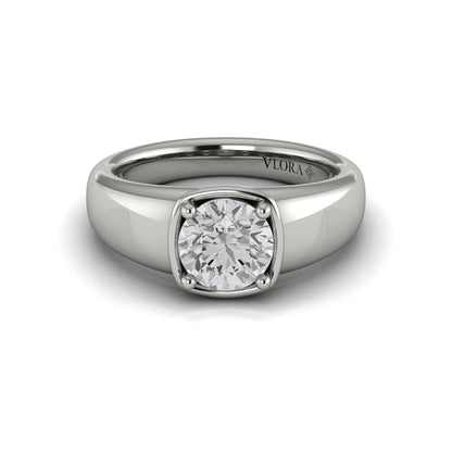 Golden Statement Engagement Ring
