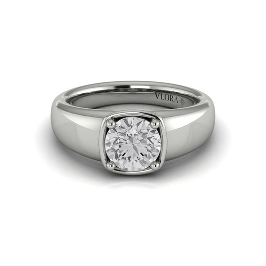 Golden Statement Engagement Ring