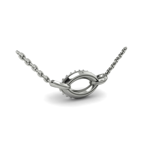Open Navette Silhouette wtih Diamond Accent Pendant