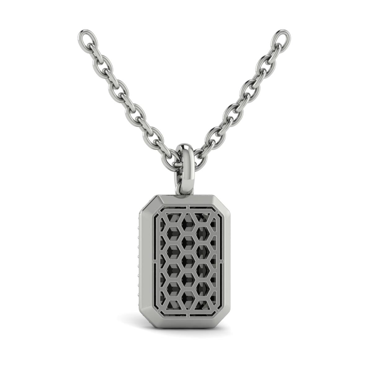 Diamond Medallion Alphabet Pendant Link Necklace, A