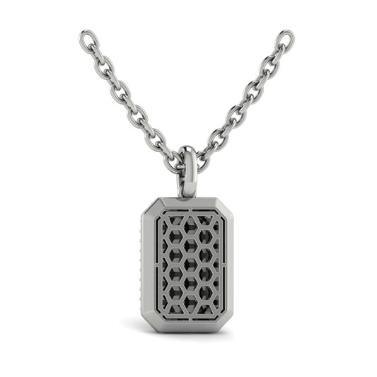 Diamond Medallion Alphabet Pendant Link Necklace, A