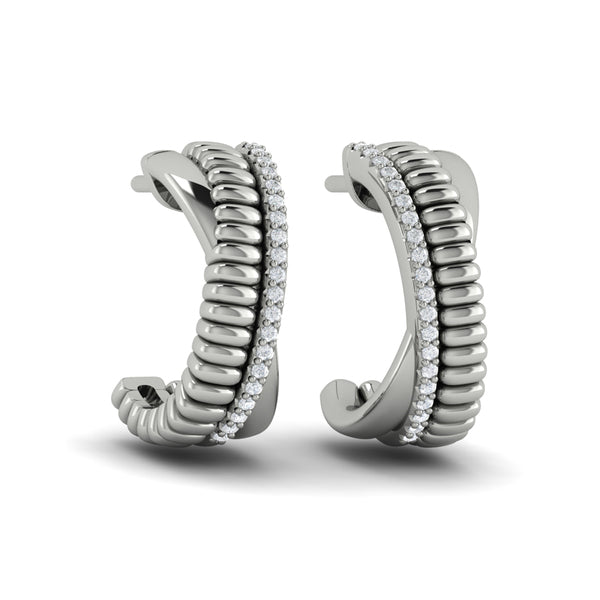 Textured Crossed Hoop Earrings