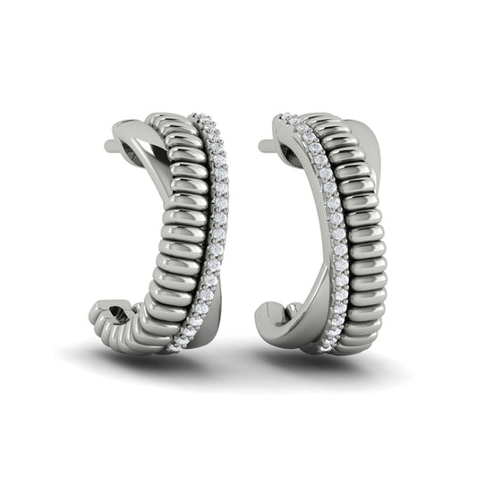 Textured Crossed Hoop Earrings