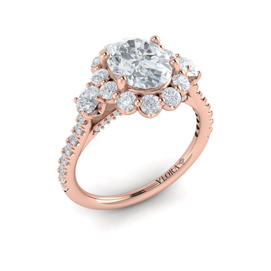 Blossom Halo Oval Engagement Ring