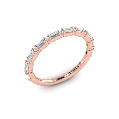 Matching Bands Wedding Band in 14K Rose Gold by Vlora Bridal