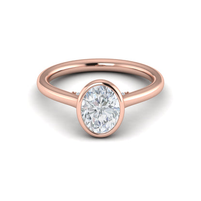 Singular Oval Bezel Engagement Ring