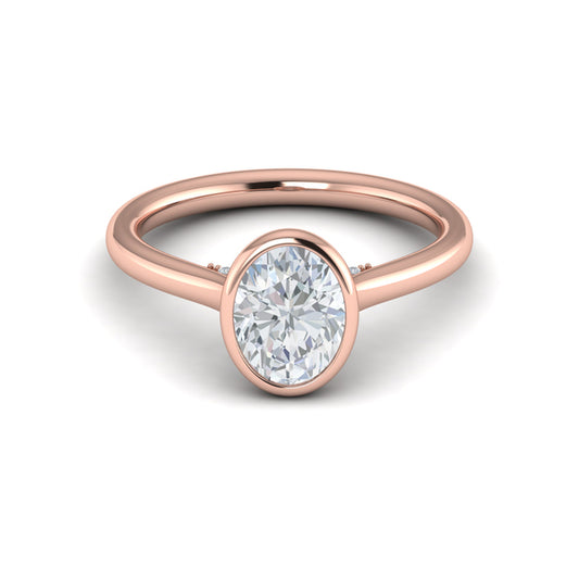 Singular Oval Bezel Engagement Ring
