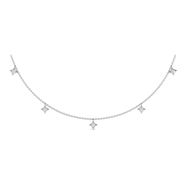 Multi Diamond Vlora Star Tassel Necklace