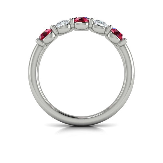Colored Bands Wedding Band in Platinum by Vlora Bridal