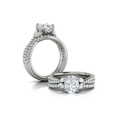 Oval Classic Engagement Ring in Platinum by Vlora Bridal