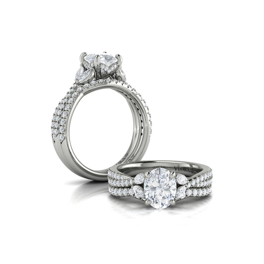 Oval Classic Engagement Ring in Platinum by Vlora Bridal