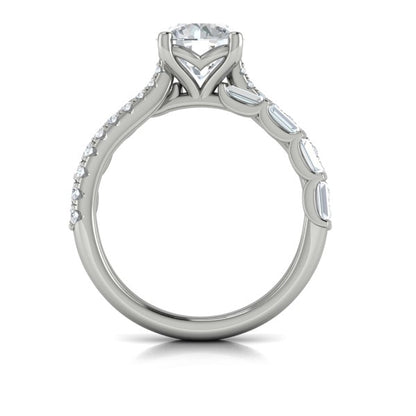 Round Classic Engagement Ring in Platinum by Vlora Bridal