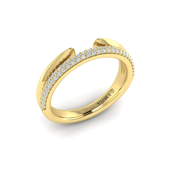 Open Stackable Pave Wedding Band
