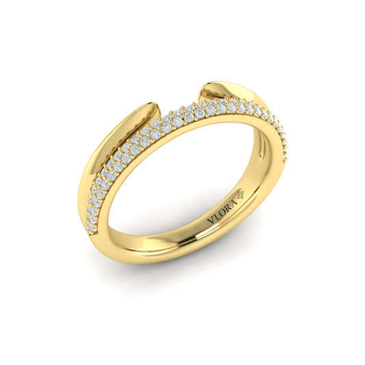 Open Stackable Pave Wedding Band