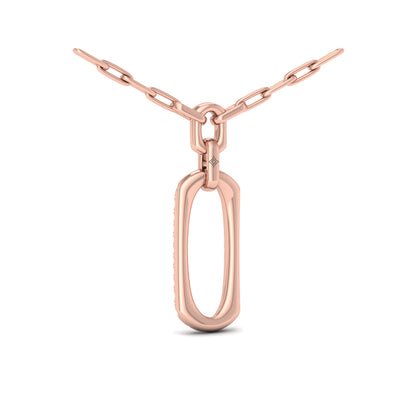 Diamond North South Open Oval Link Necklace