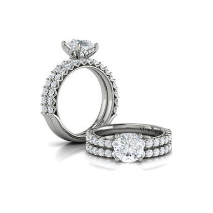 Woven Elegance Hidden Halo Round Engagement Ring