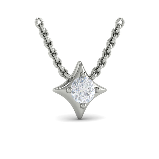 Single Diamond Vlora Star Pendant Necklace