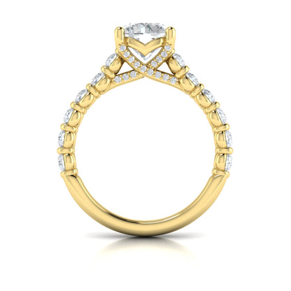 Bezel Diamond Accent Round Engagement Ring
