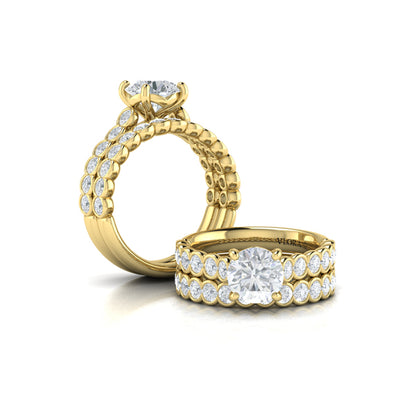 Matching Band for Round Diamond Engagement Ring with Bezel-Set Diamond Band