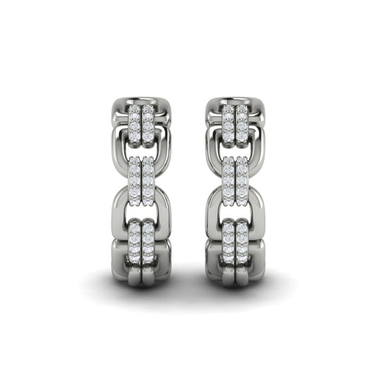 Linked Curves with Diamond Accent Earrings