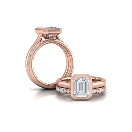 Matching Bands Wedding Band in 14K Rose Gold by Vlora Bridal
