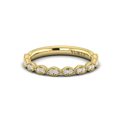 Matching Bands Wedding Band in 14K Yellow Gold by Vlora Bridal
