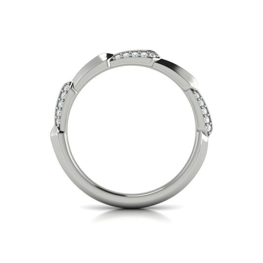 Geometric Pavé Diamond Band