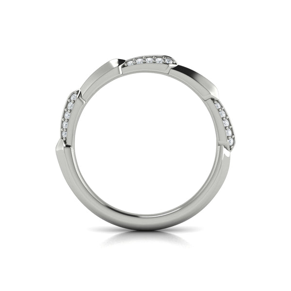 Geometric Pavé Diamond Band