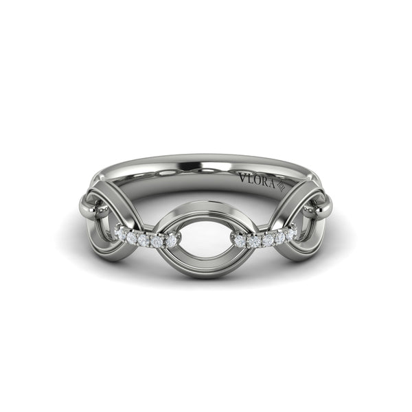 Open Navette Silhouette wtih Diamond Accent Ring