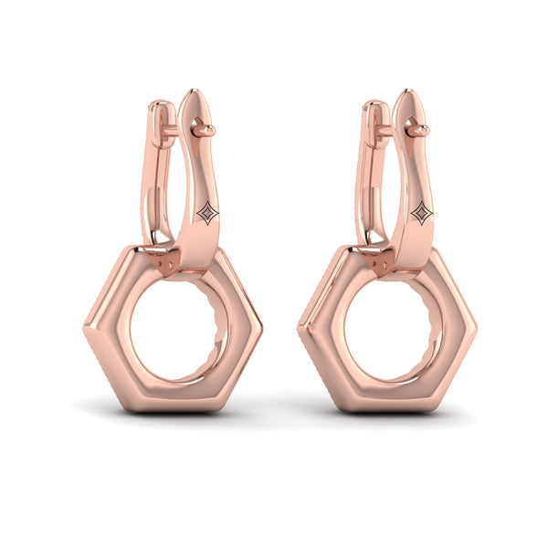 Diamond Open Honeycomb Drop Earrings
