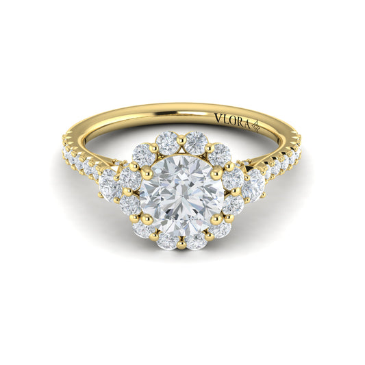Enchanted Floral Halo Engagement Ring