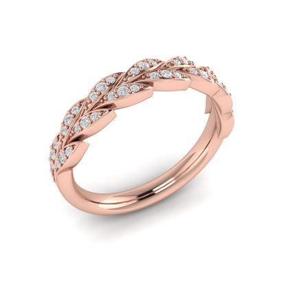 Pave Wheat Stackable Band