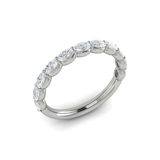 Graceful Oval Shared Prong Stackable Band
