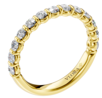 Matching Band for Bezel Diamond Accent Round Engagement Ring
