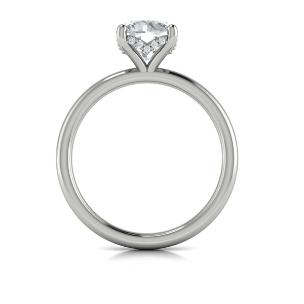 Round Solitaire Engagement Ring in Platinum by Vlora Bridal