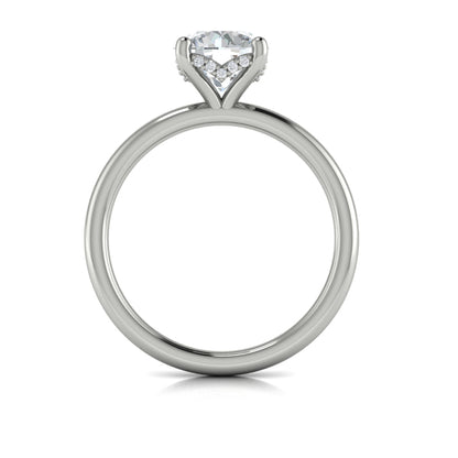 Round Solitaire Engagement Ring in Platinum by Vlora Bridal