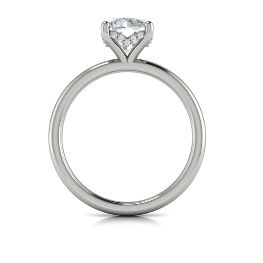 Round Solitaire Engagement Ring in Platinum by Vlora Bridal